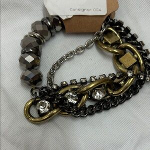 Gold and Silver Chain Bracelet